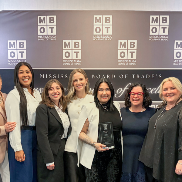 ELP team celebrating Small Business of the Year Award win at MBOT