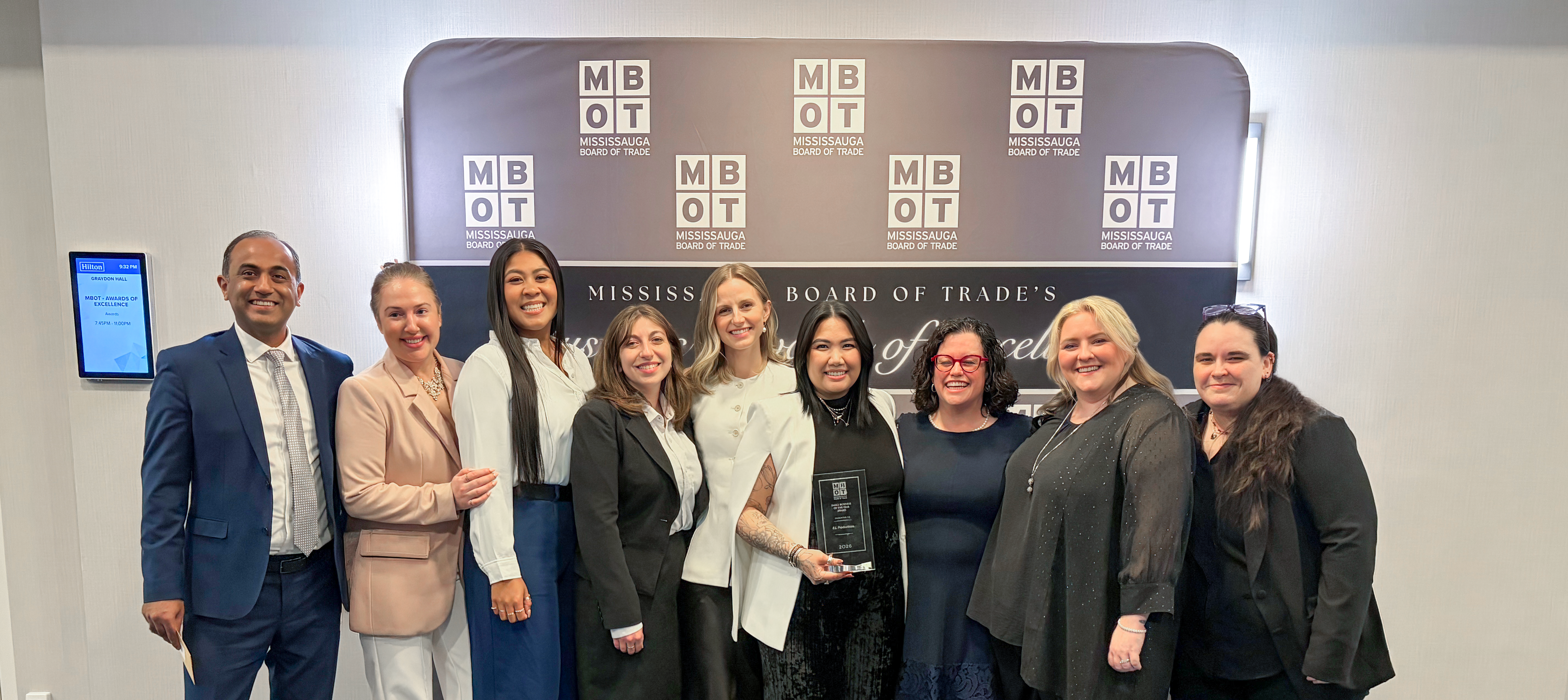 ELP team celebrating Small Business of the Year Award win at MBOT