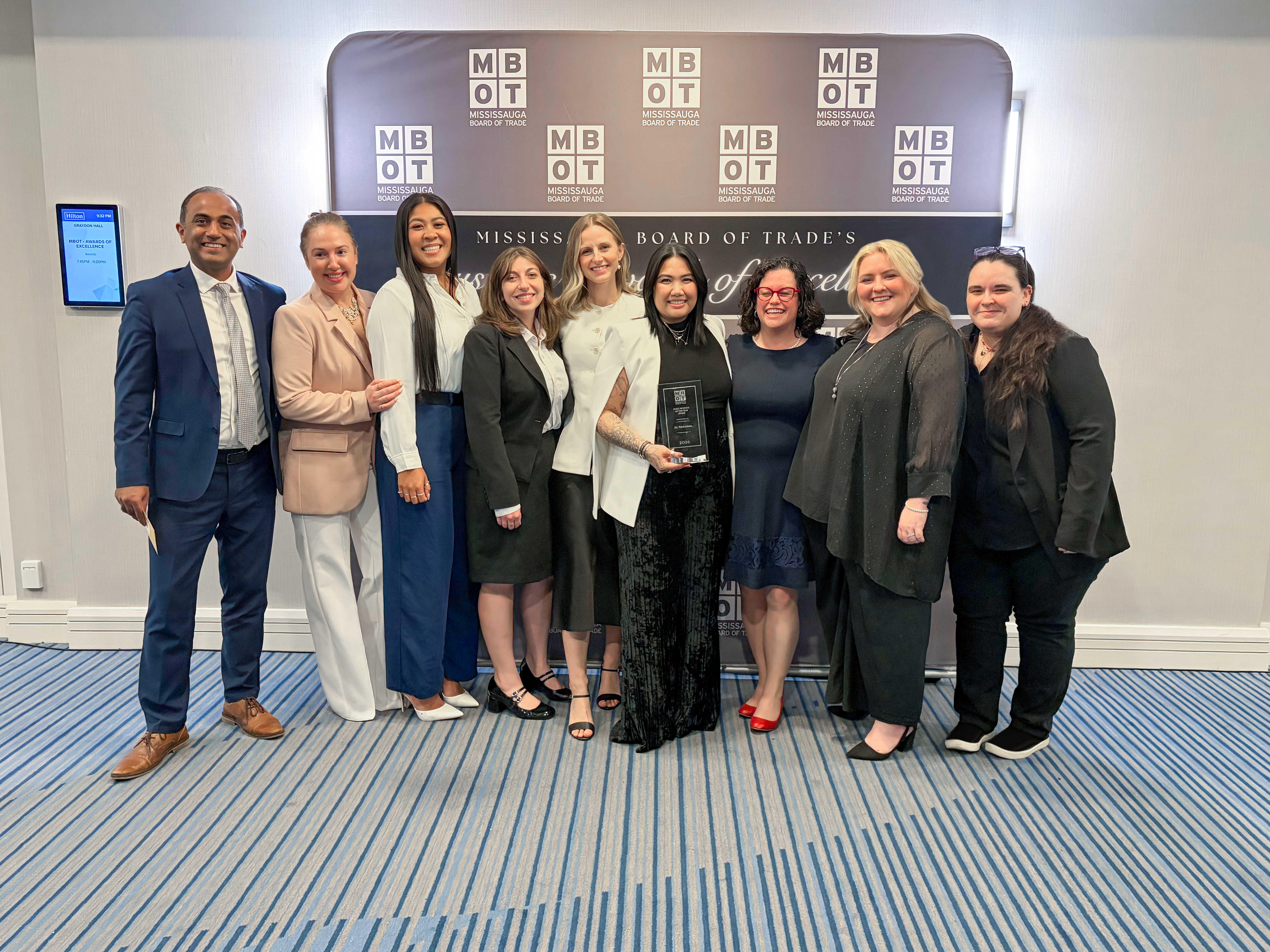 ELP team celebrating Small Business of the Year Award win at MBOT
